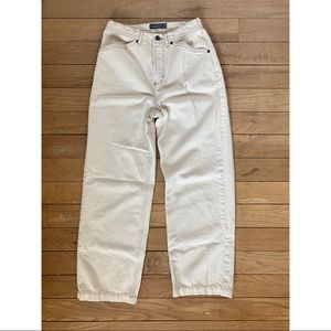 Topshop ecru wide leg jeans